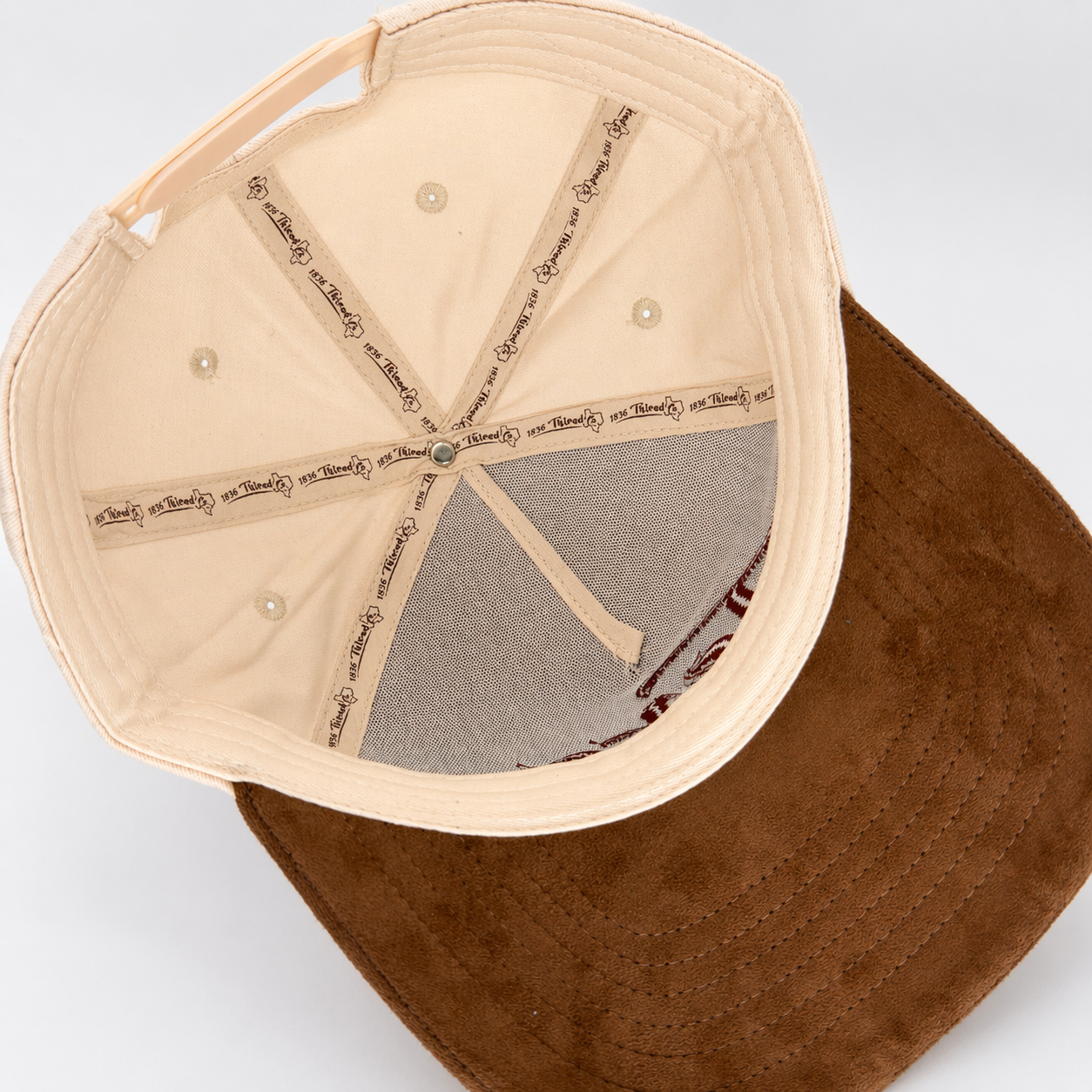"Texas" Snapback - Beige/Mocha Suede