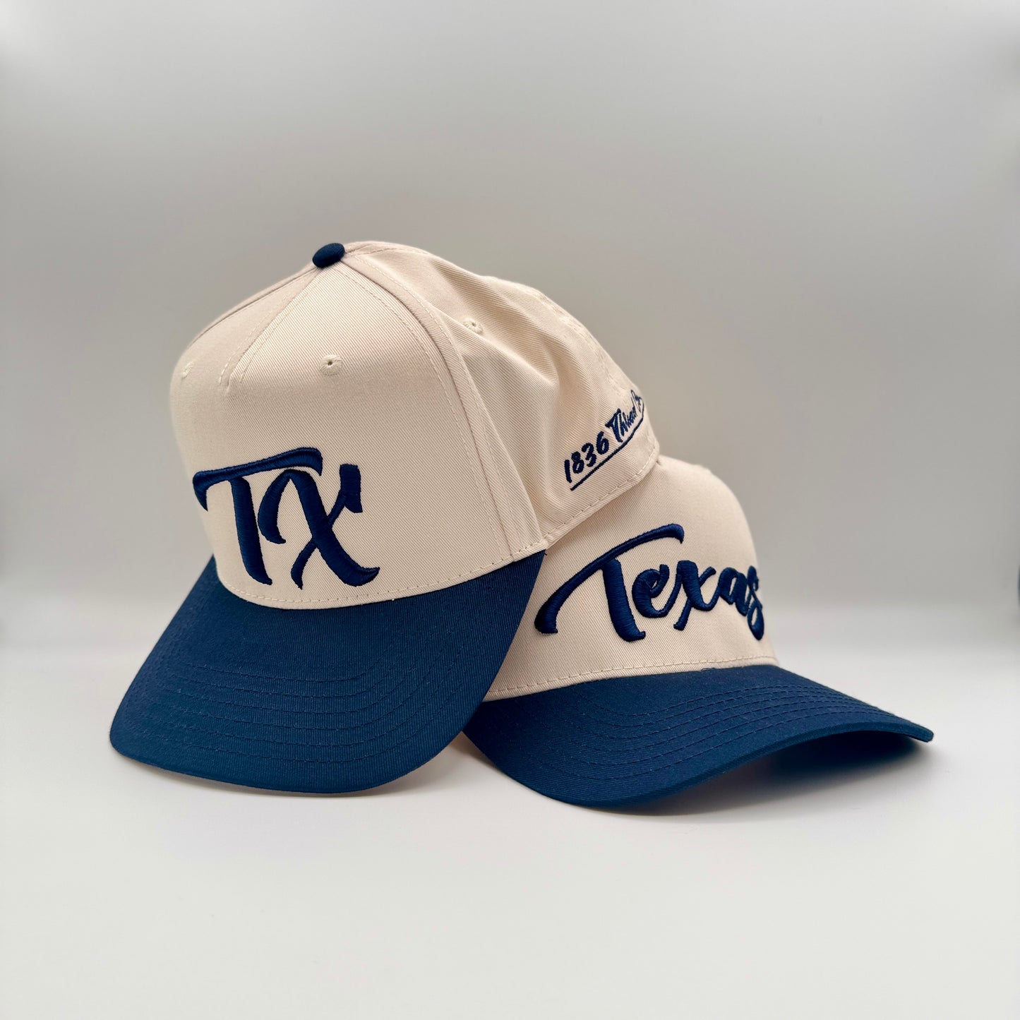 Vintage "TX" Logo Snapback - Beige/Navy - 1836 Thread Co.