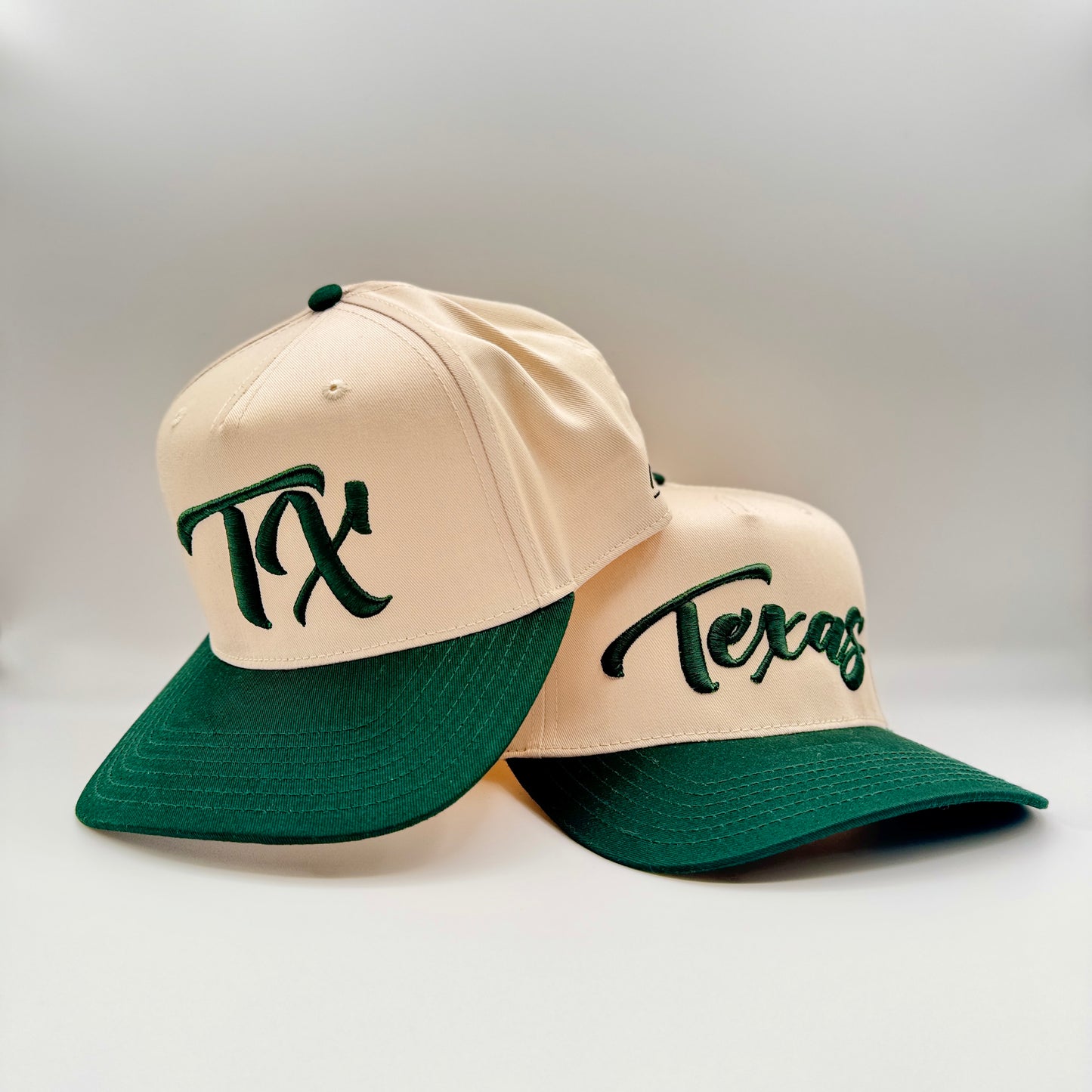 Vintage "Texas" Logo Snapback - Beige/Green - 1836 Thread Co.