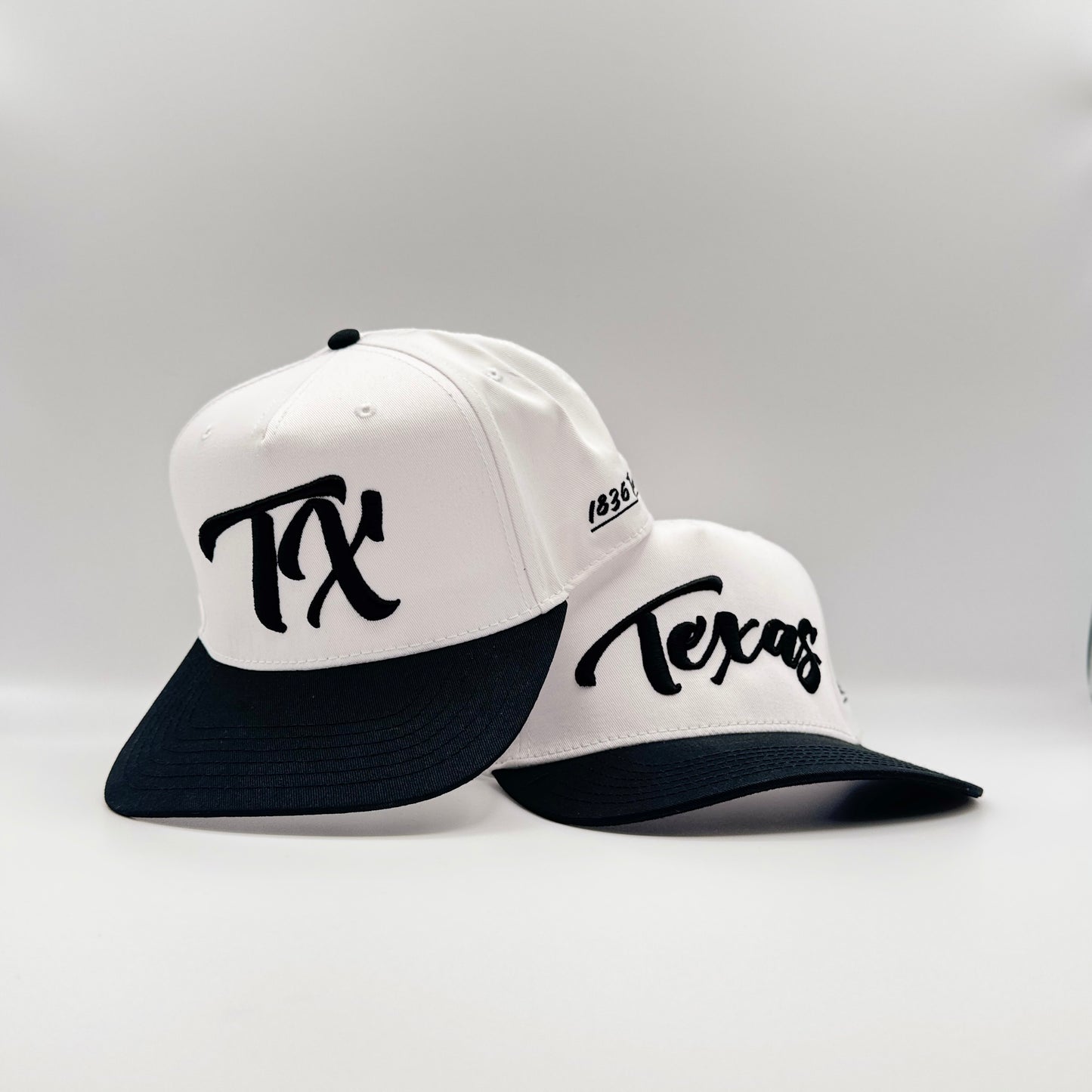 Vintage "TX" Logo Snapback - White/Black - 1836 Thread Co.