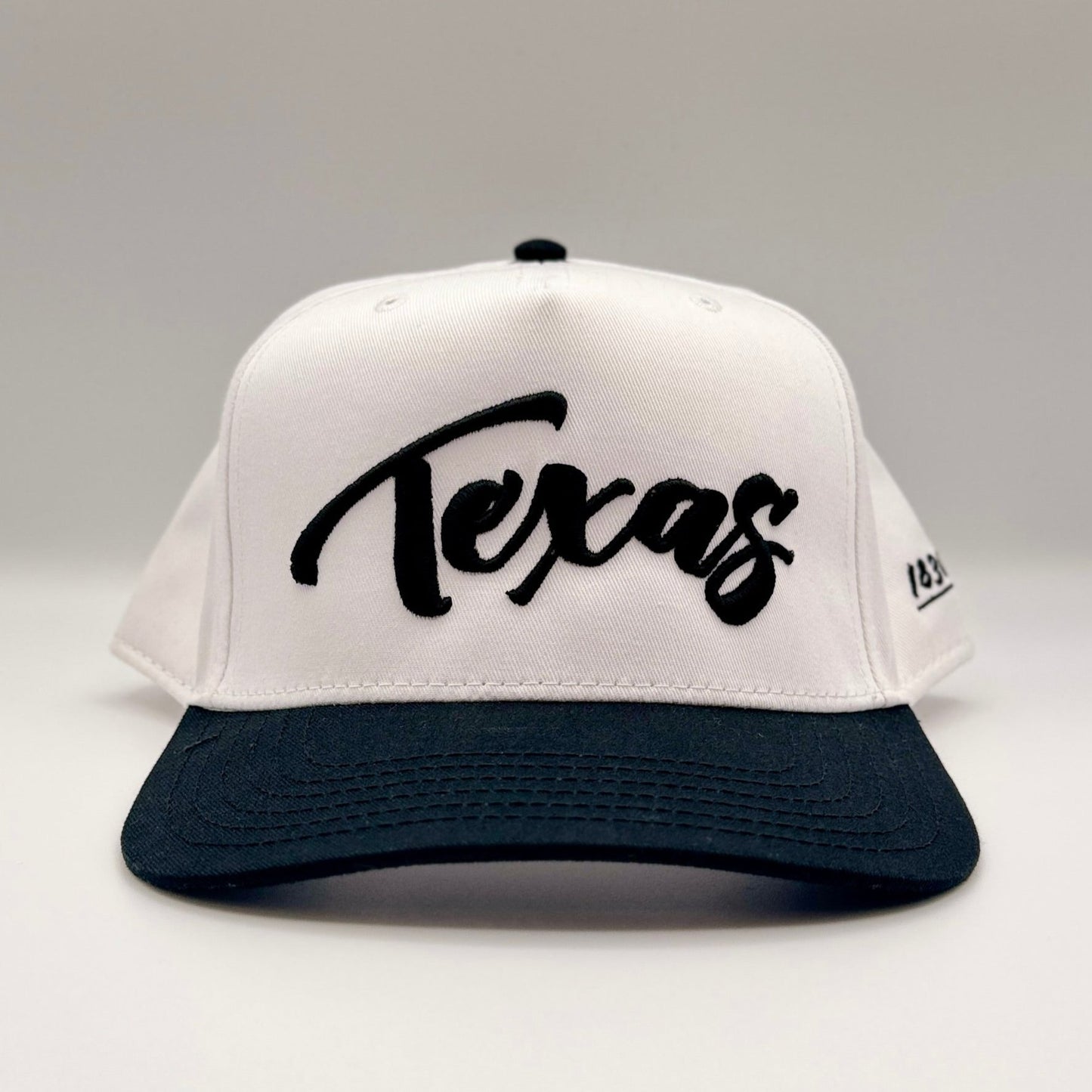 Vintage "Texas" Logo Snapback - White/Black - 1836 Thread Co.