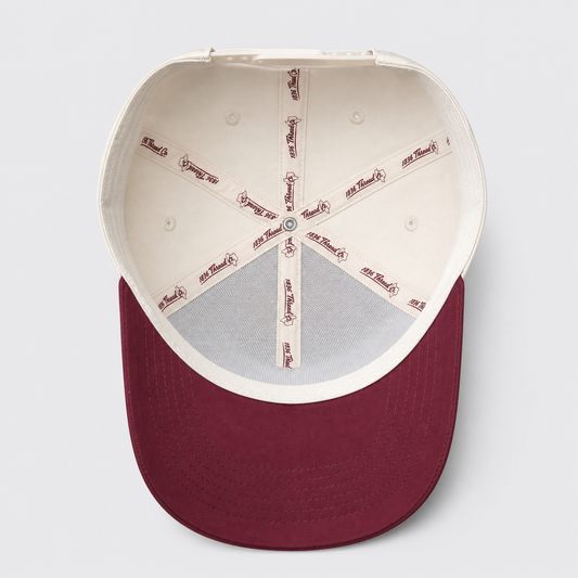 "TX" Snapback - Beige/Maroon