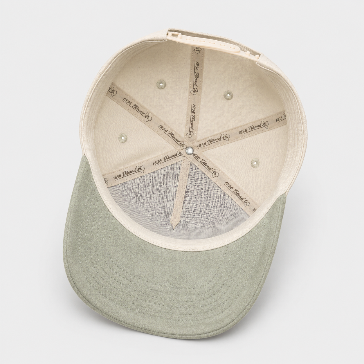 "TX" Snapback - Beige/Pistachio Suede