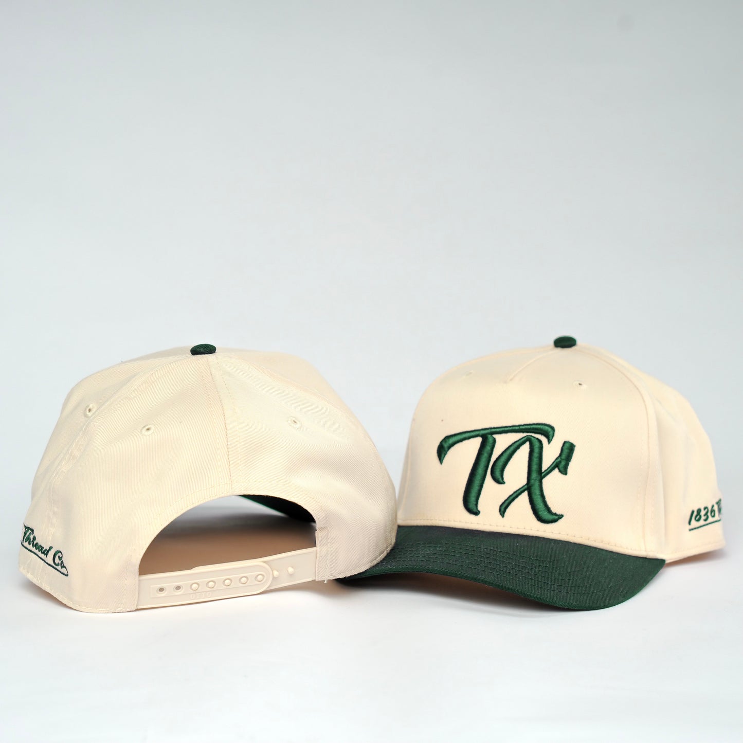 Vintage "TX" Logo Snapback - Beige/Green - 1836 Thread Co.