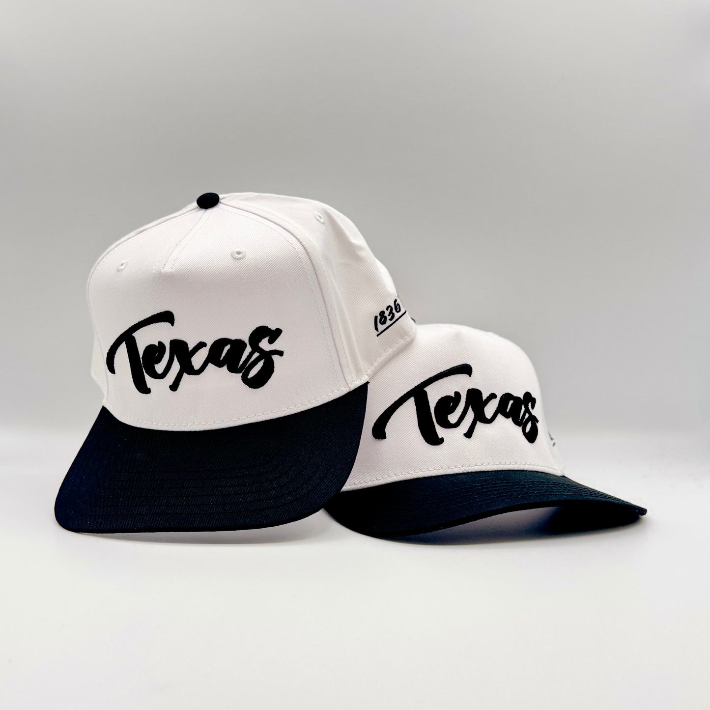 Vintage "Texas" Logo Snapback - White/Black - 1836 Thread Co.