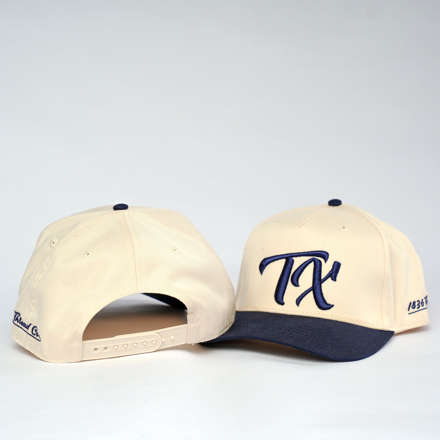 Vintage "TX" Logo Snapback - Beige/Navy - 1836 Thread Co.