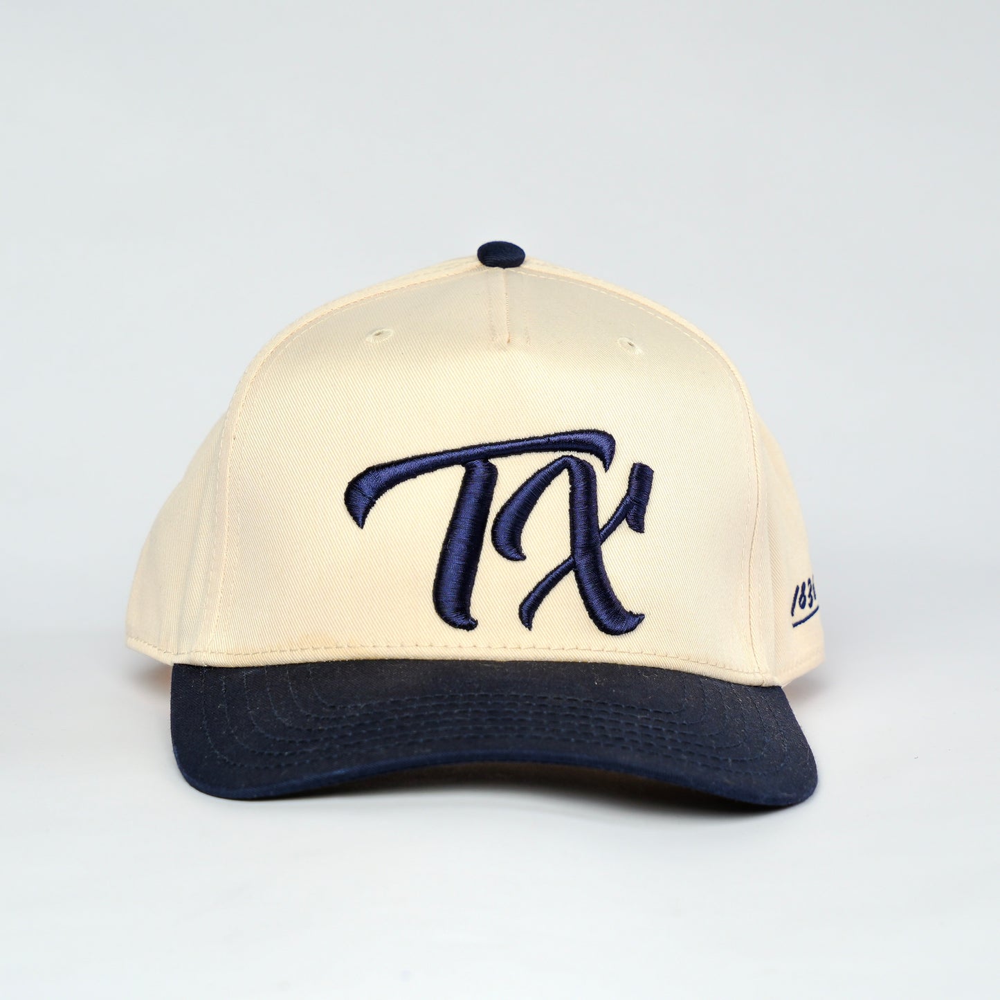 Vintage "TX" Logo Snapback - Beige/Navy - 1836 Thread Co.