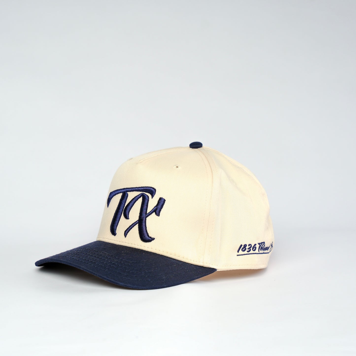 Vintage "TX" Logo Snapback - Beige/Navy - 1836 Thread Co.