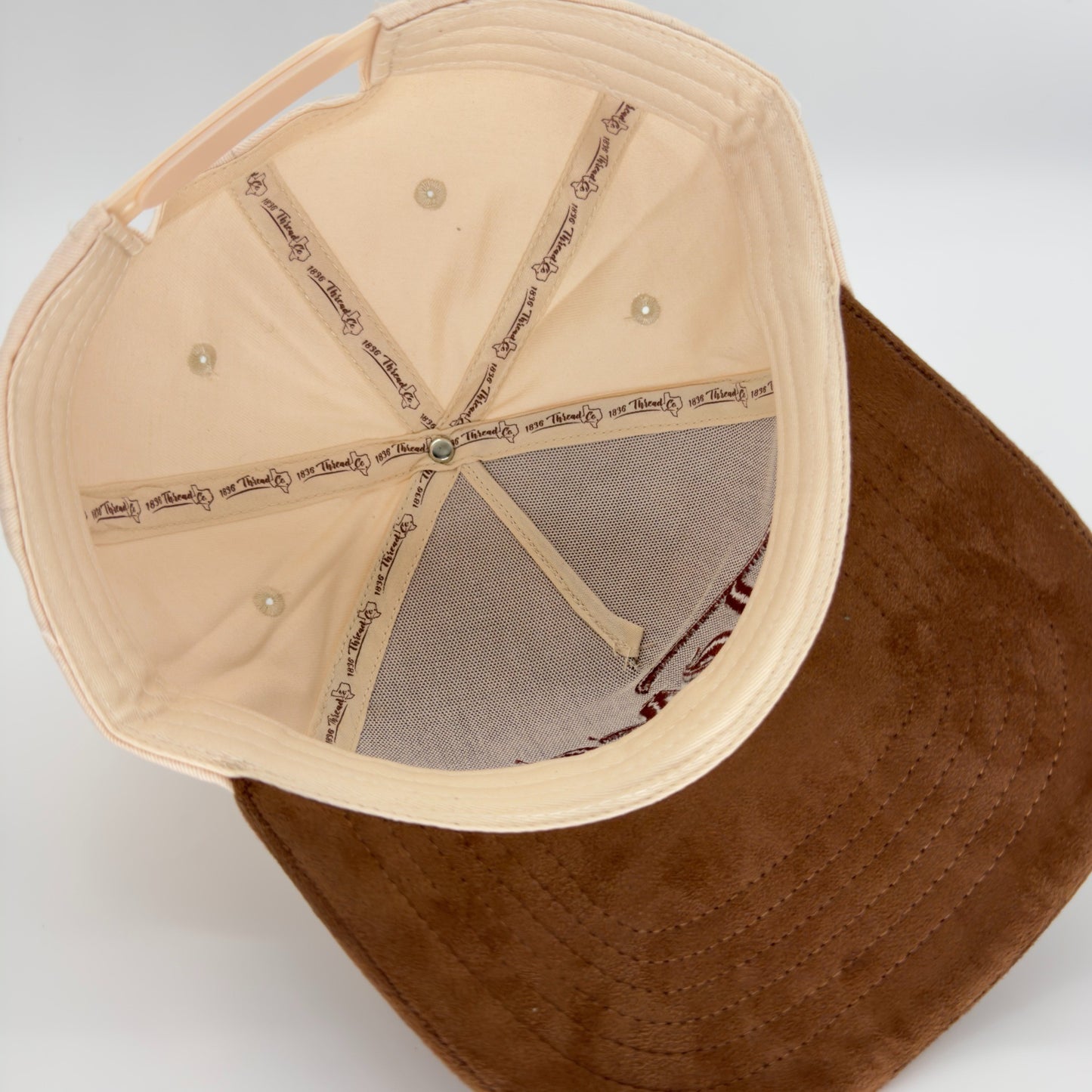 Vintage "Texas" Logo Snapback - Beige/Mocha Suede - 1836 Thread Co.