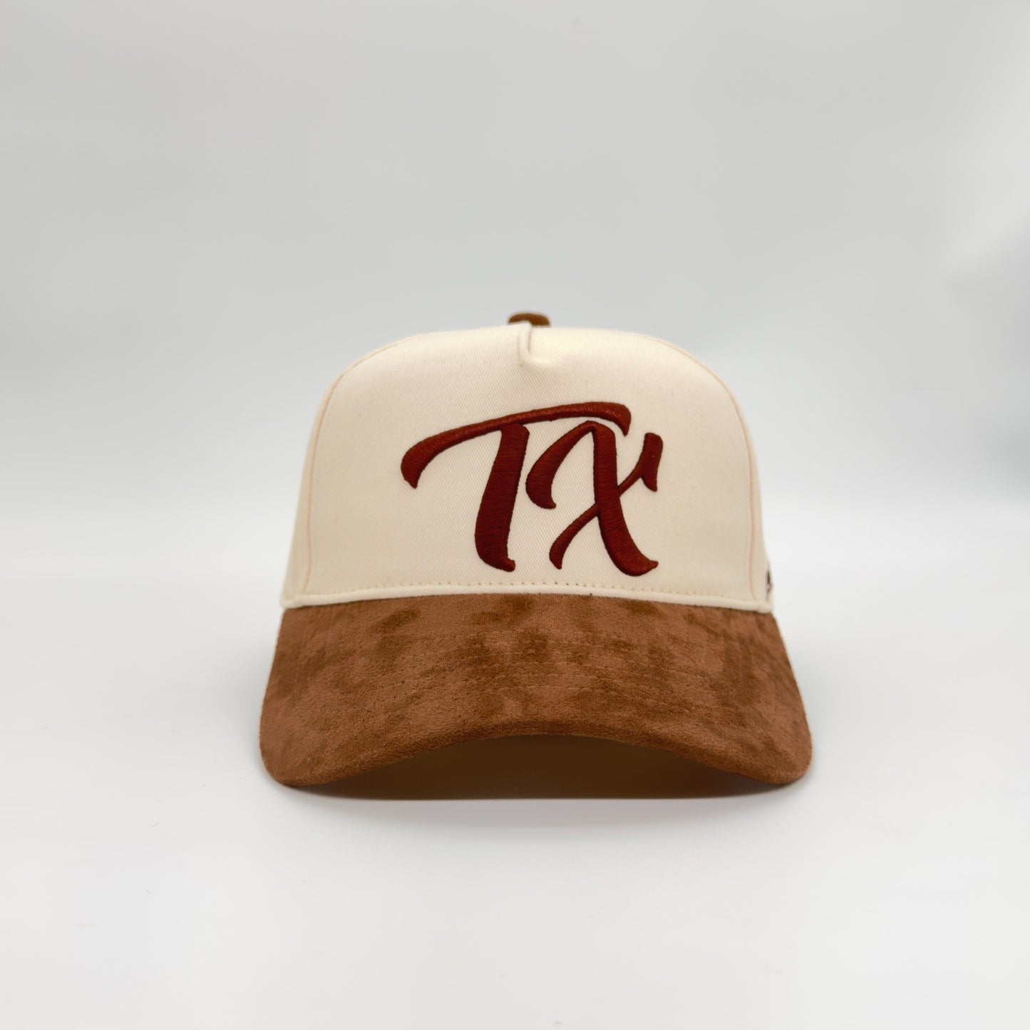 Vintage "TX" Logo Snapback - Beige/Mocha Suede - 1836 Thread Co.