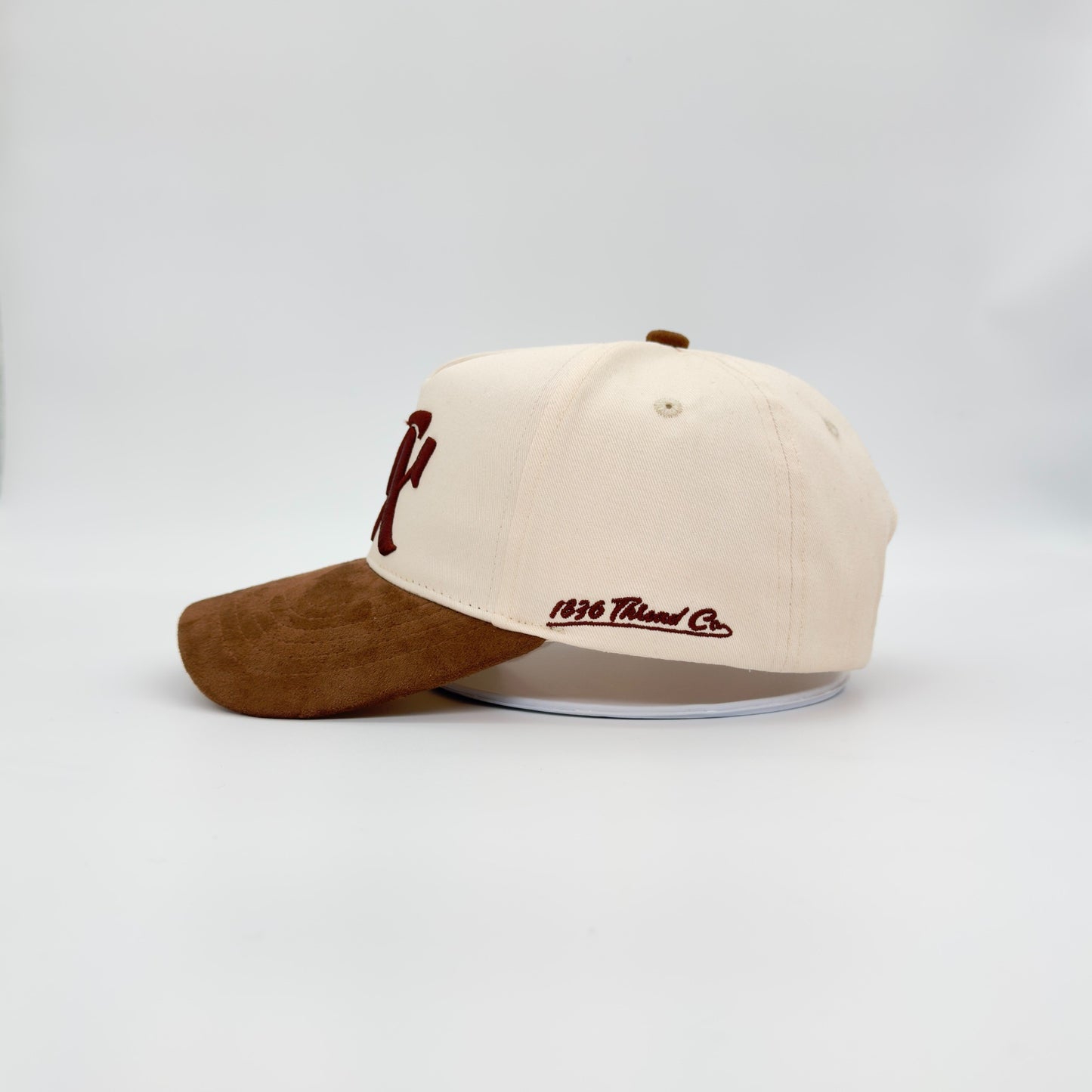 Vintage "TX" Logo Snapback - Beige/Mocha Suede - 1836 Thread Co.