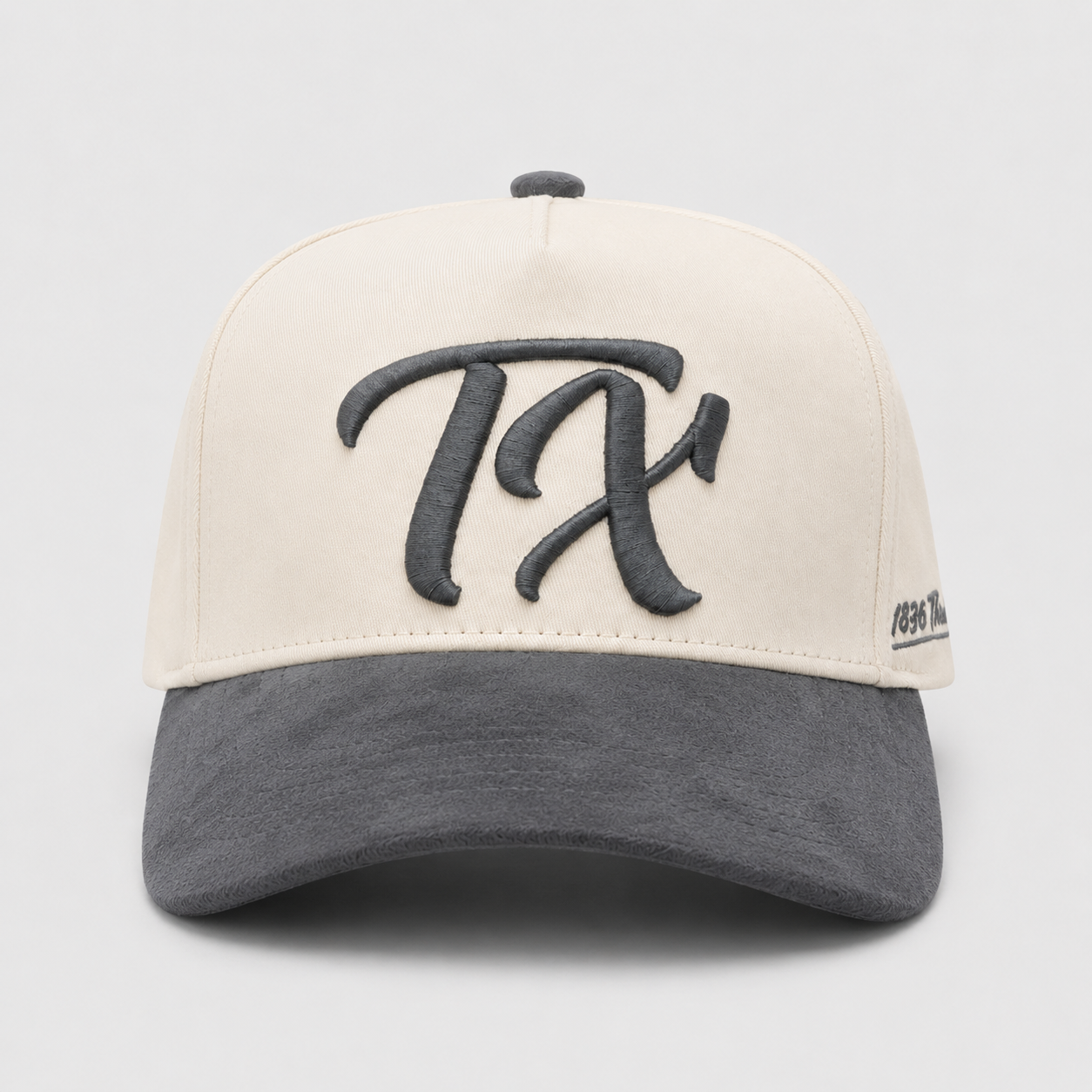 "TX" Snapback - Beige/Charcoal Suede