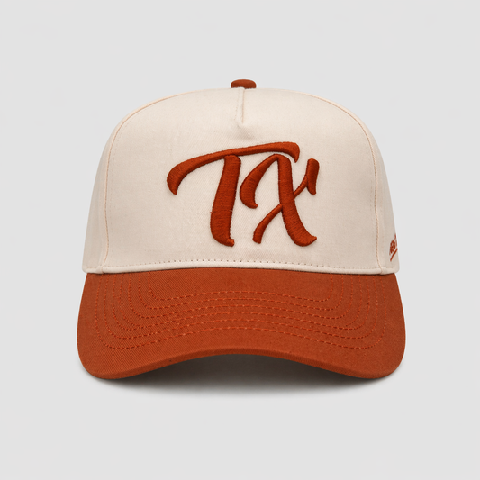 "TX" Snapback - Beige/Orange