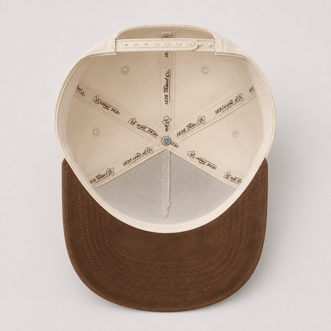 "TX" Snapback - Beige/Mocha Suede
