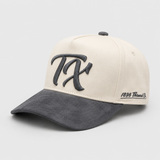"TX" Snapback - Beige/Charcoal Suede