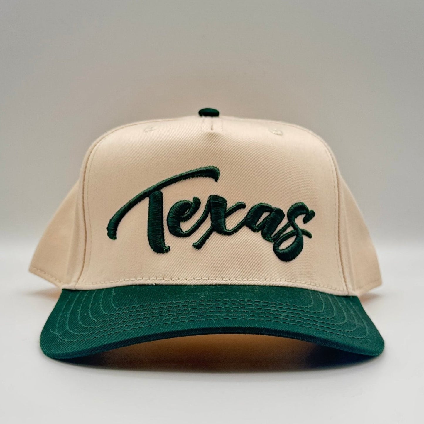 Vintage "Texas" Logo Snapback - Beige/Green