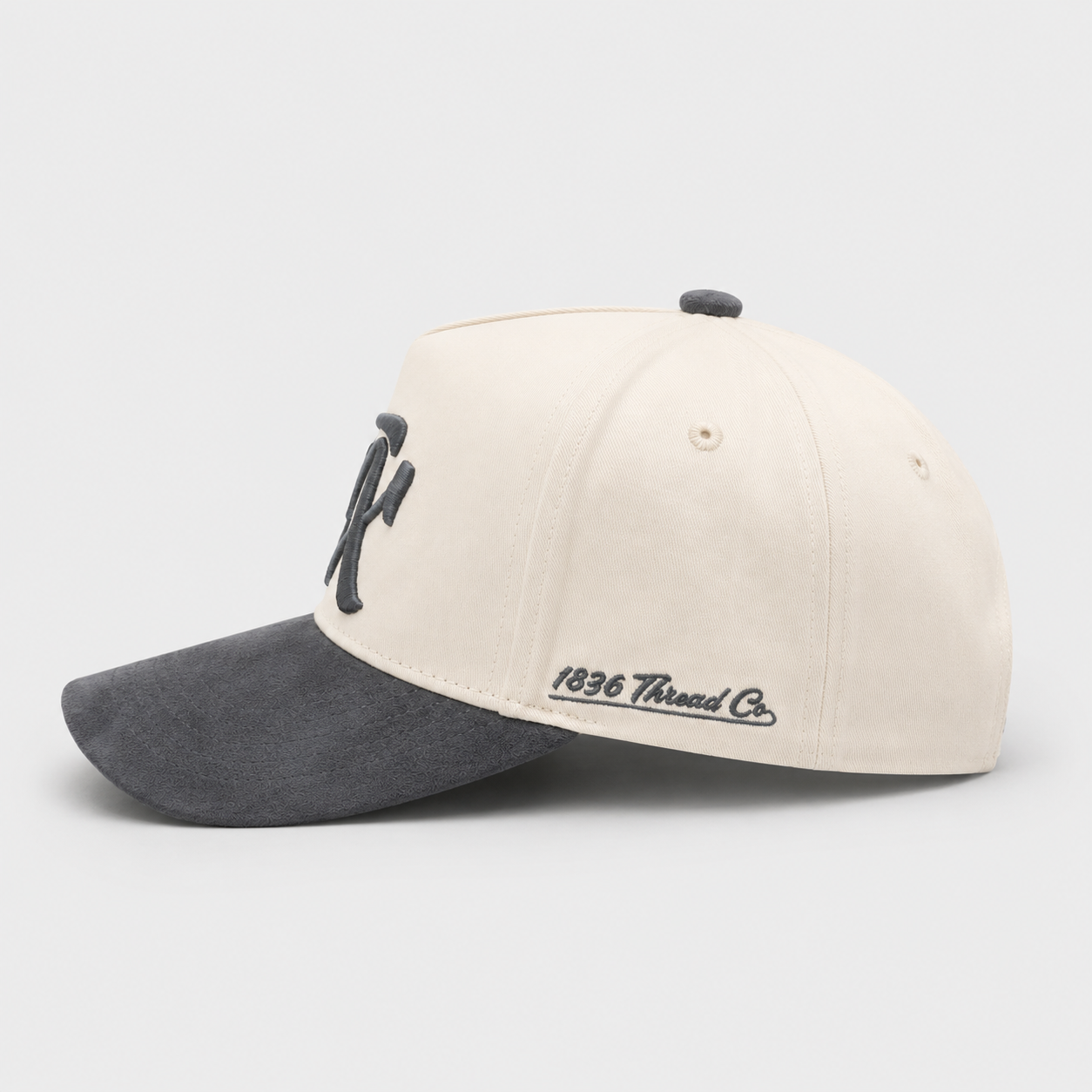 "TX" Snapback - Beige/Charcoal Suede