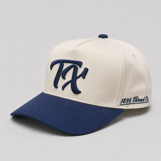 "TX" Snapback - Beige/Navy