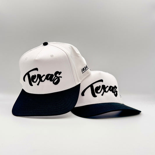 Vintage "Texas" Logo Snapback - White/Black