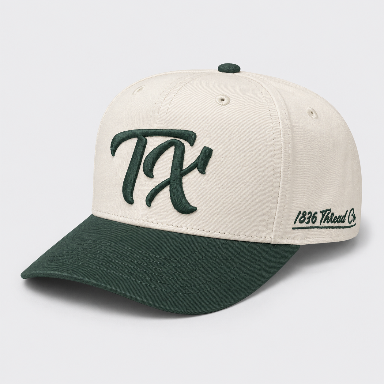 "TX" Snapback - Beige/Green