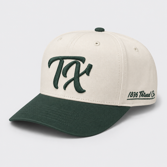 "TX" Snapback - Beige/Green