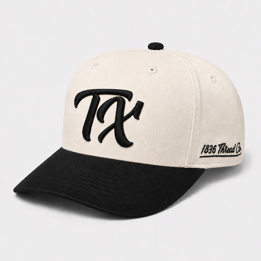 "TX" Snapback - Beige/Black