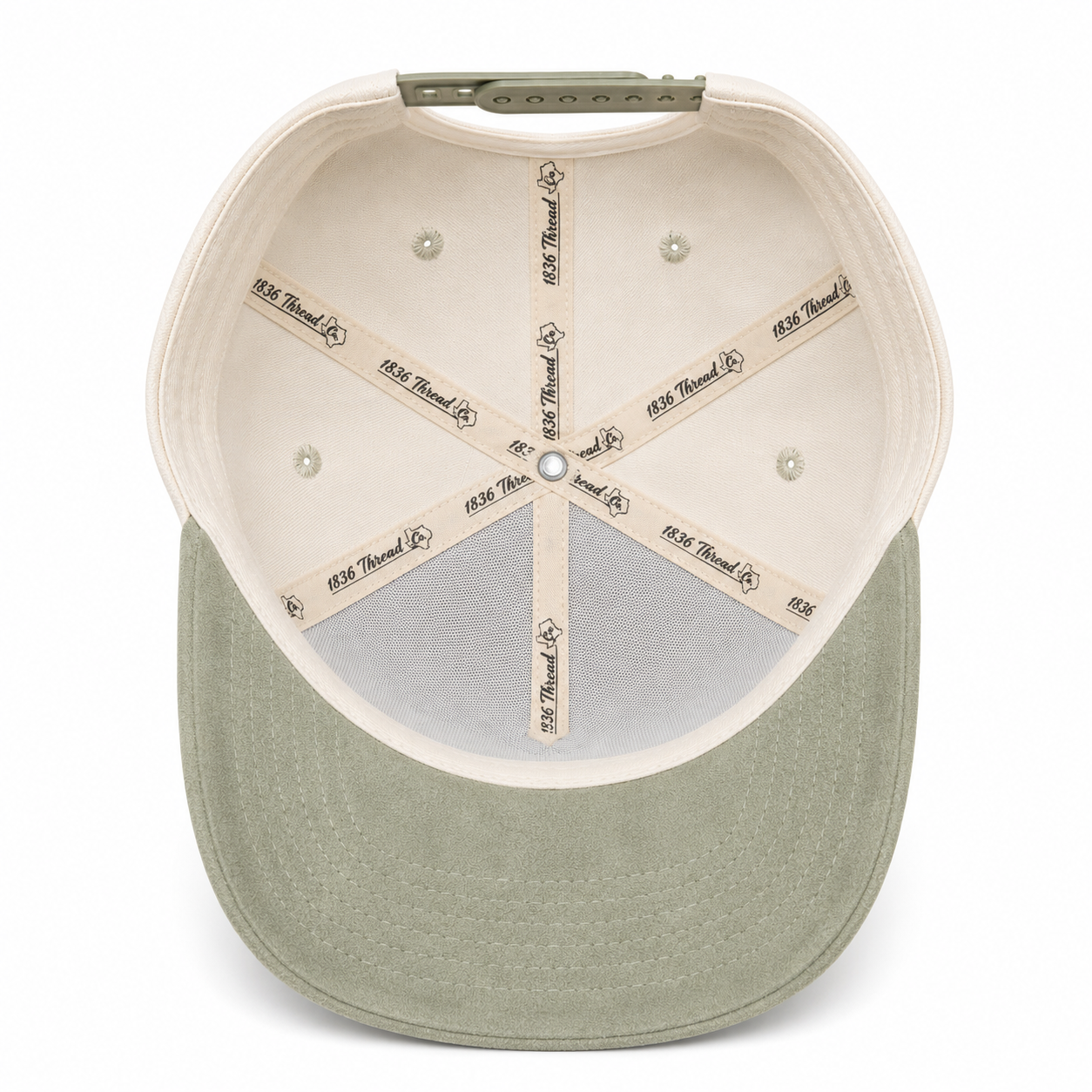 "TX" Snapback - Beige/Pistachio Suede
