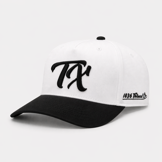 "TX" Snapback - White/Black