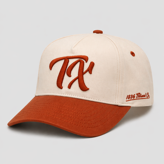 "TX" Snapback - Beige/Orange
