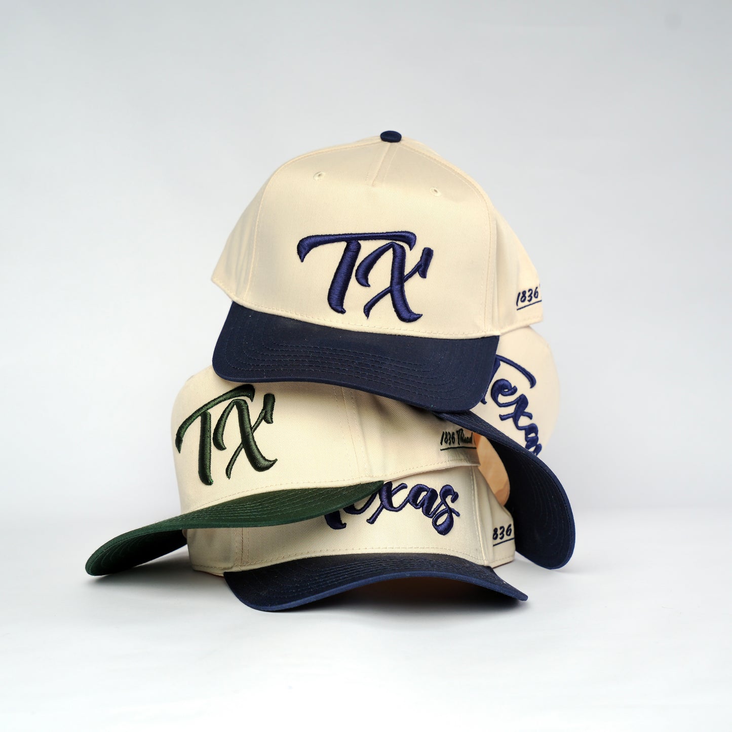 Vintage "TX" Logo Snapback - Beige/Navy