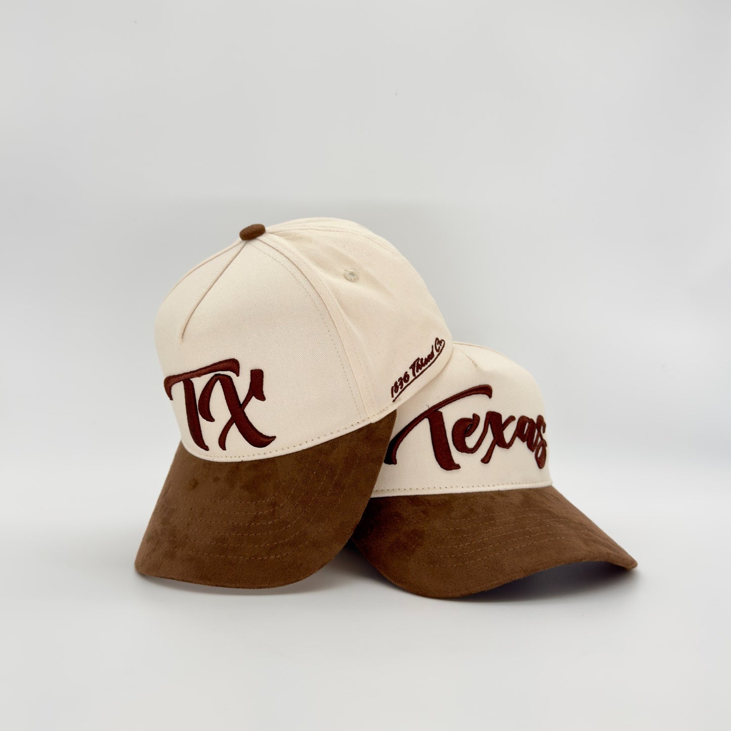 Vintage "TX" Logo Snapback - Beige/Mocha Suede